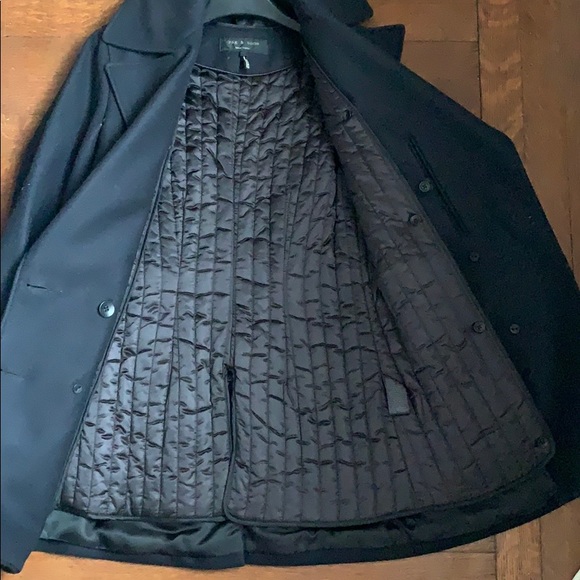 Rag & Bone wool and leather pea coat - Picture 7 of 8